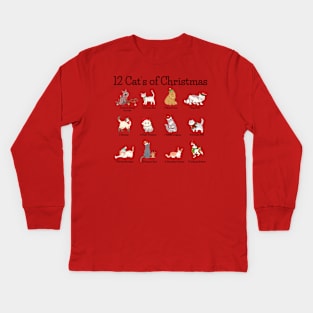 12 Cat’s of Christmas Kids Long Sleeve T-Shirt